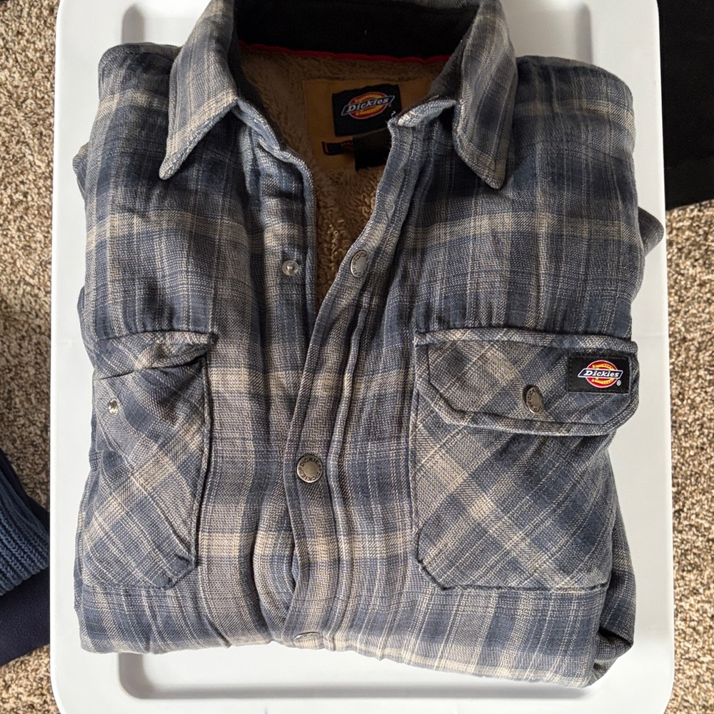 Dickies Men's Gray Plaid Shirt Jacket